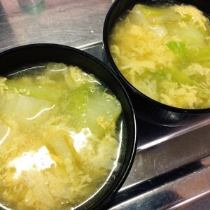 材料３つで超簡単❤️白菜と卵のスープ